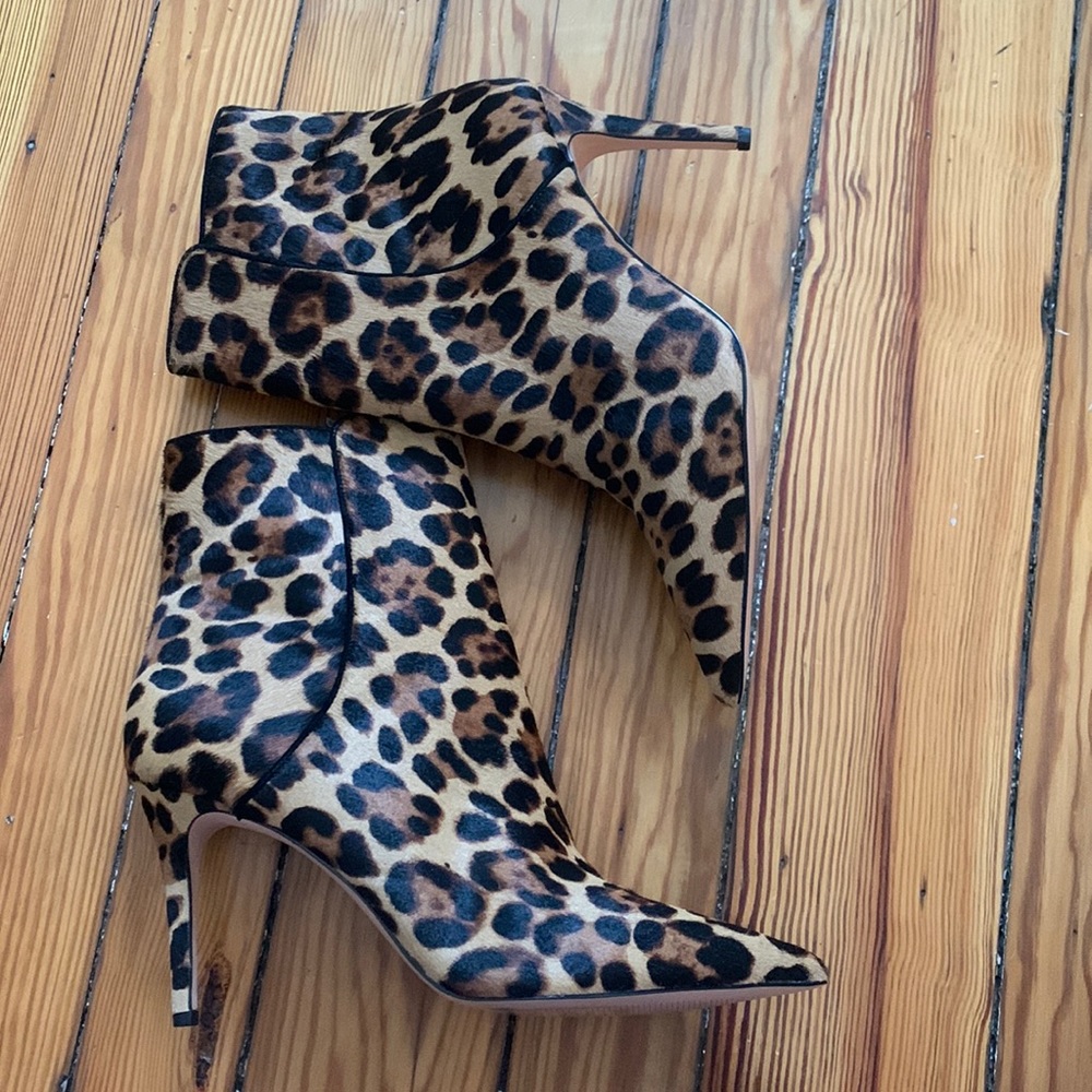 J. Crew Leopard Print Heeled Boots